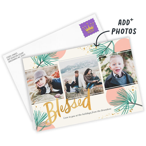 Personalized Blessed Holiday Photo Card, 