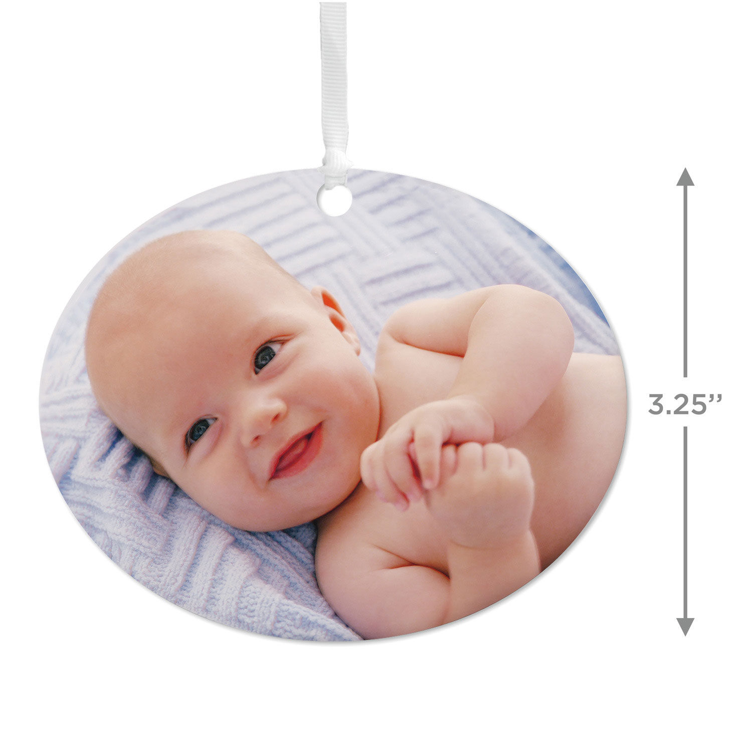 Horizontal Oval Metal Personalized Ornament, Custom Photo, , large image number 3