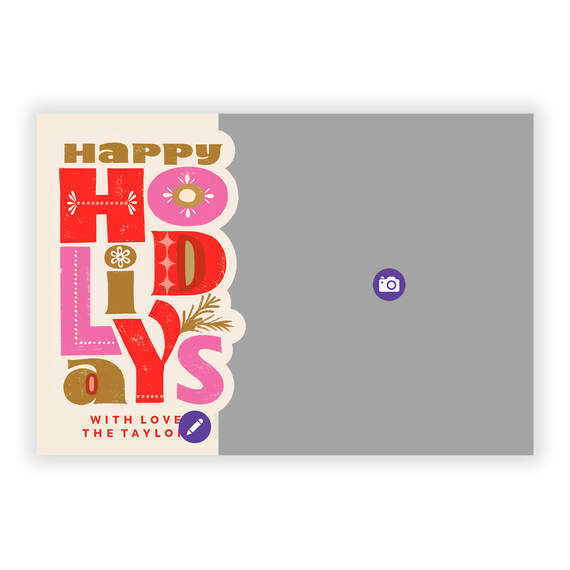 Bold Folk Art Lettering Flat Holiday Photo Card, , large image number 5