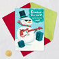 Snowman and Bass Guitar Grandson Christmas Card Card Front with Envelope and Gold Seal image number 6