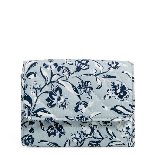 Vera Bradley RFID Riley Compact Wallet in Perennials Gray, 