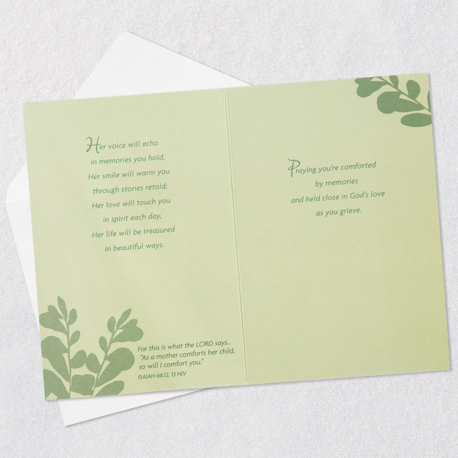 Leaves & Butterfly Religious Sympathy Card Loss of Mom  image number 5
