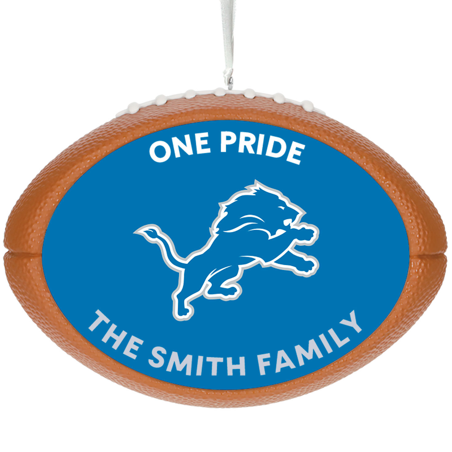 NFL Detroit Lions Football Personalized Ornament, Custom Text