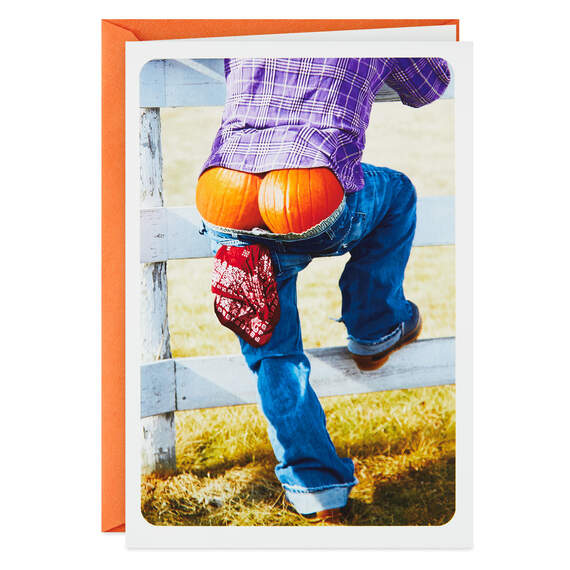 Pumpkin Butt Funny Halloween Card, , large image number 1