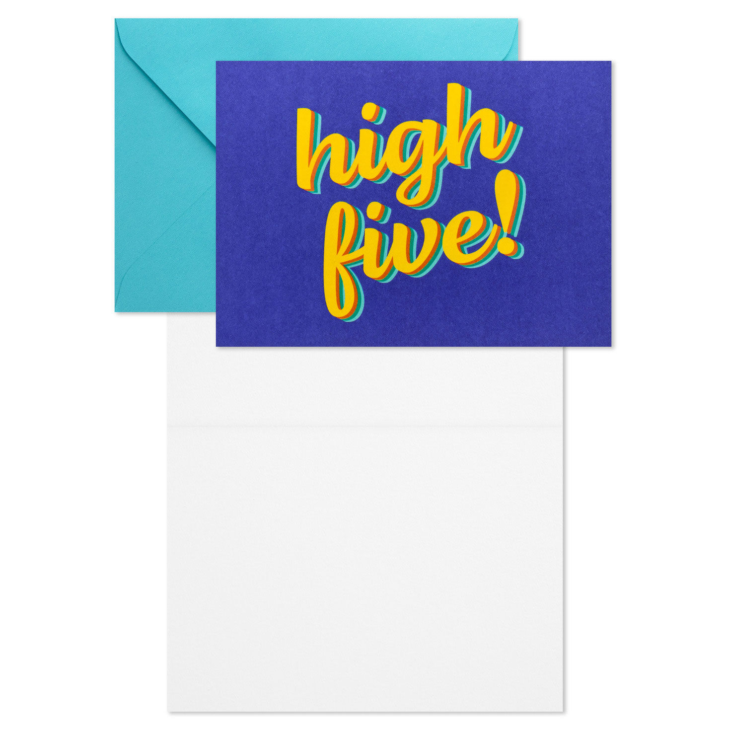 High Five on Blue Blank Note Cards Pack Card Front with open card image number 3