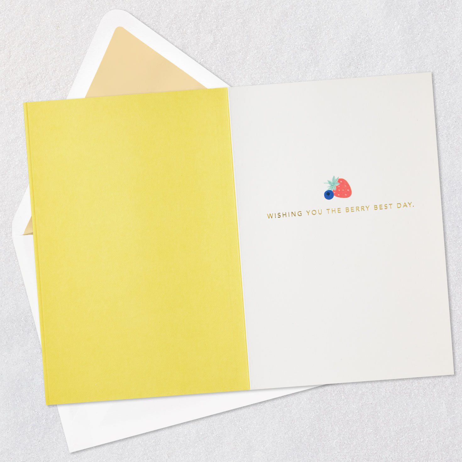Bouquet of Berries Birthday Card Open card with envelope image number 3