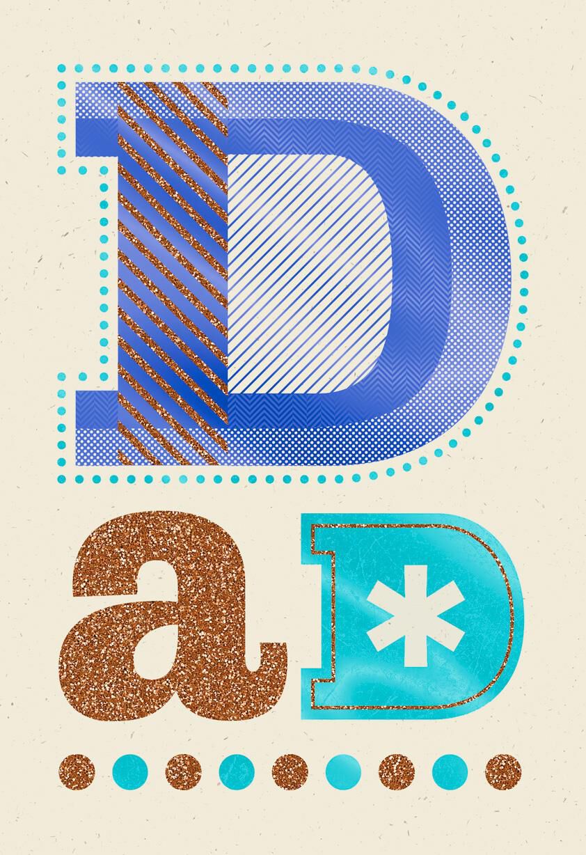 Bright Letters Birthday Card for Dad
