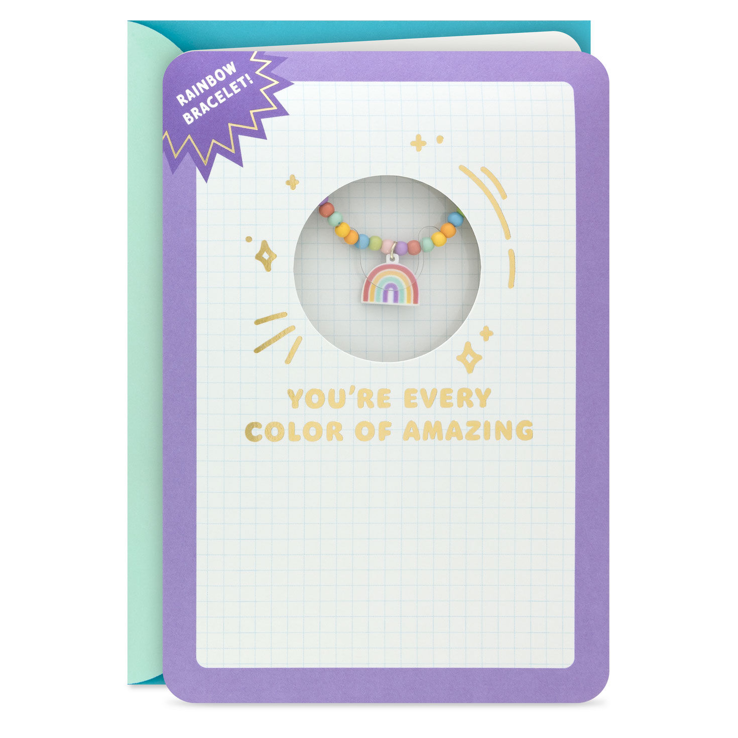 You're Every Color of Amazing Birthday Card With Rainbow Bracelet