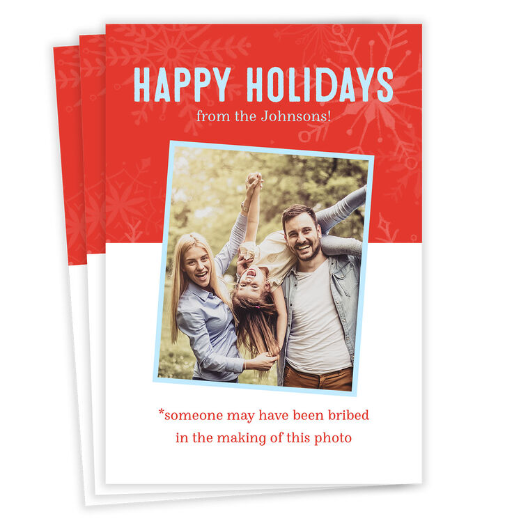 Red, Blue and White Flat Holiday Photo Card