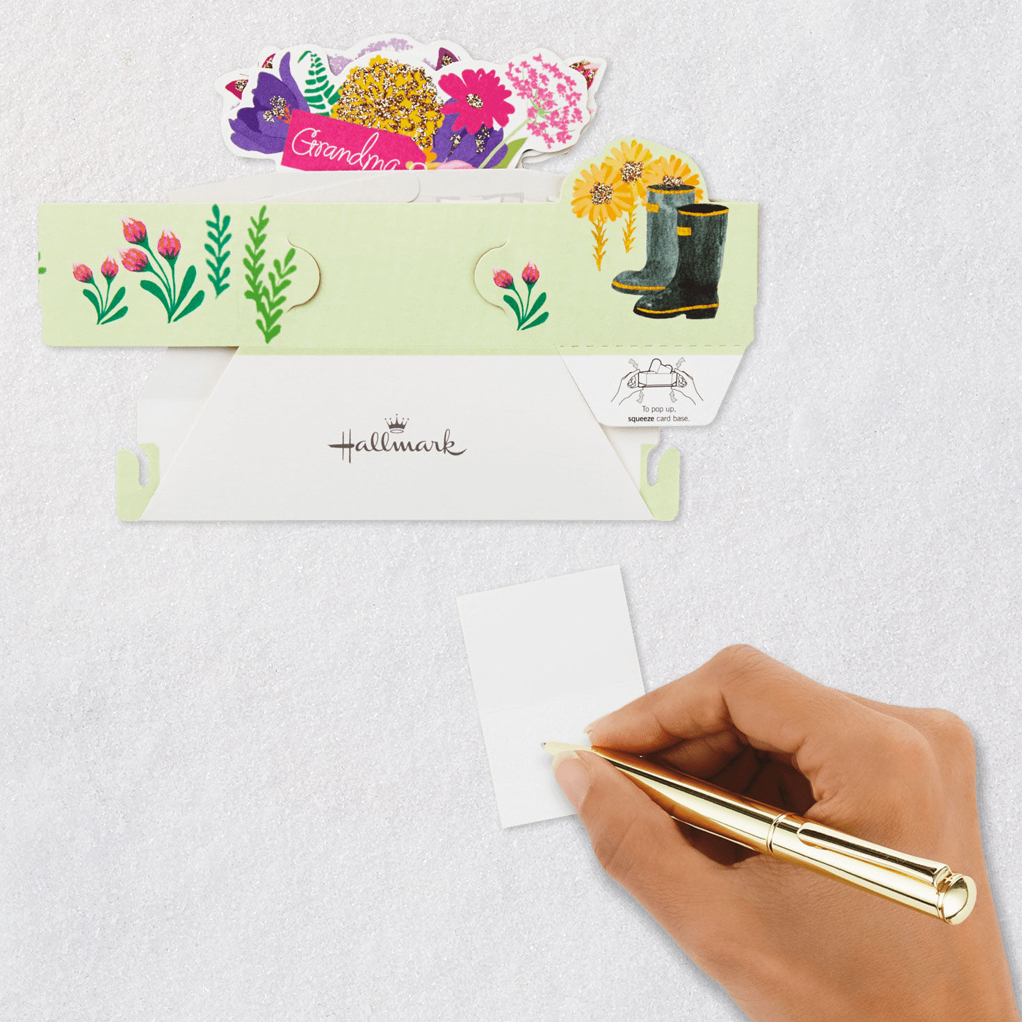 Flower Basket Pop Up Mother's Day Card for Grandma signing card image number 6