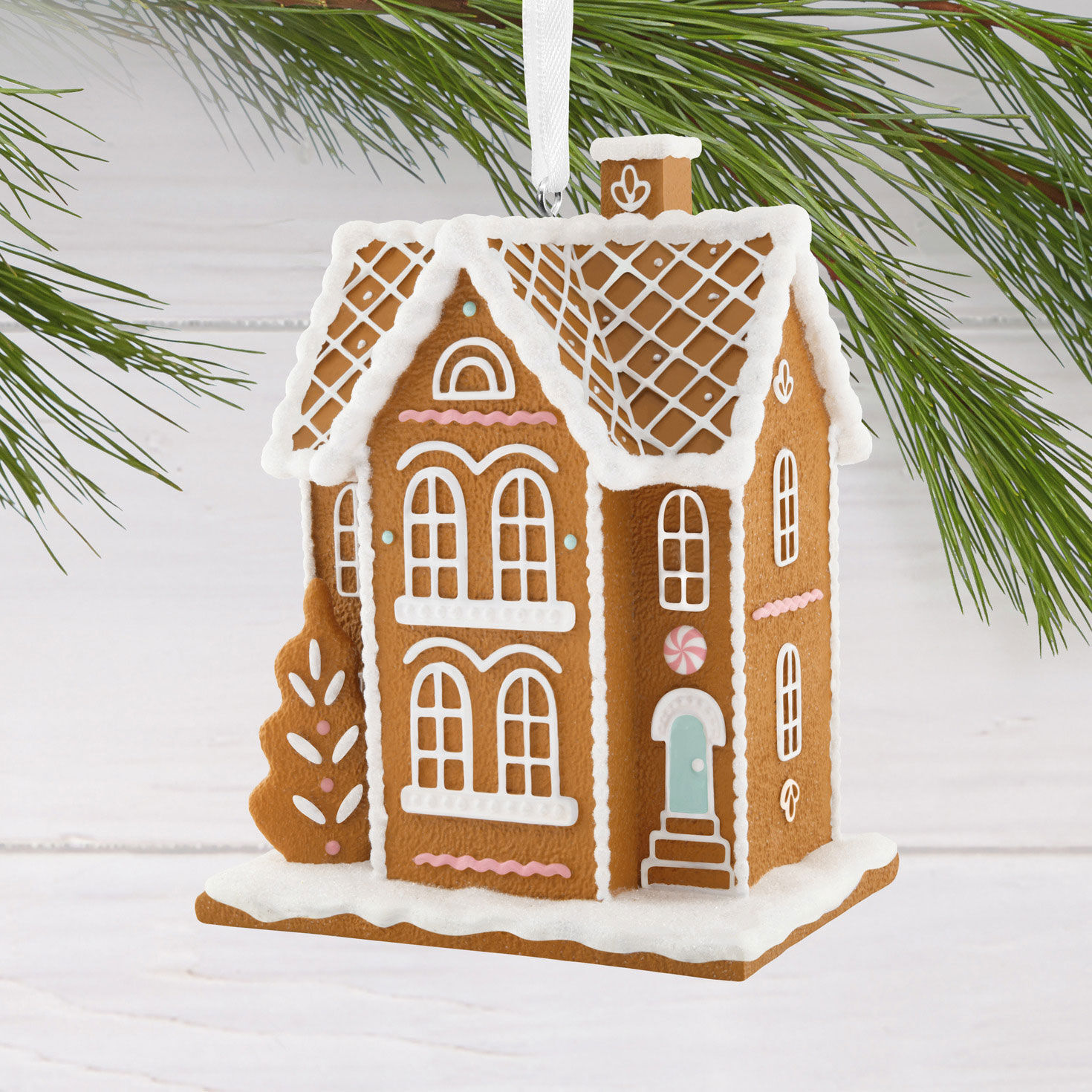 Gingerbread House Christmas Ornament hanging on tree image number 2