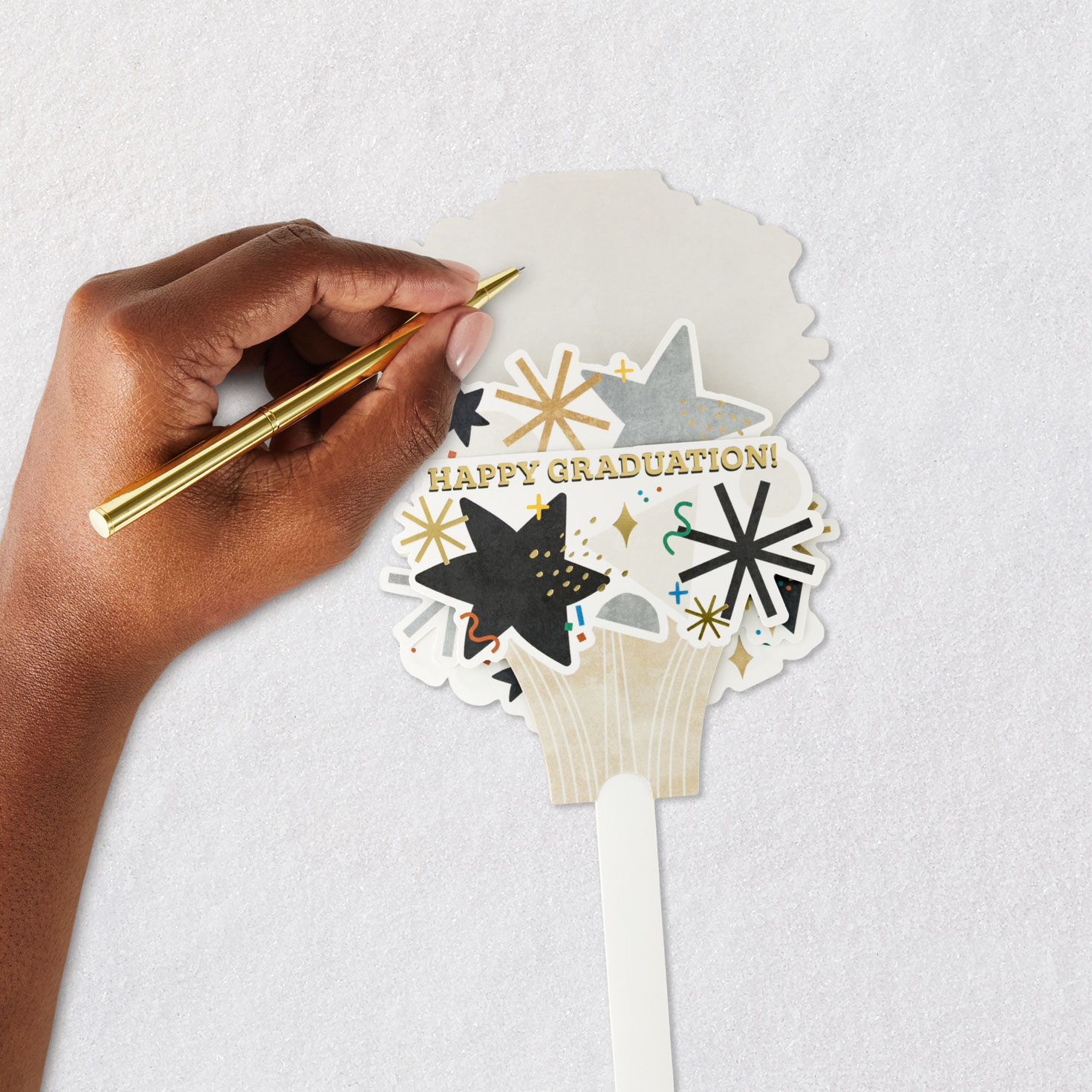 Confetti and Stars Pop-Up Graduation Card With Motion signing card image number 10