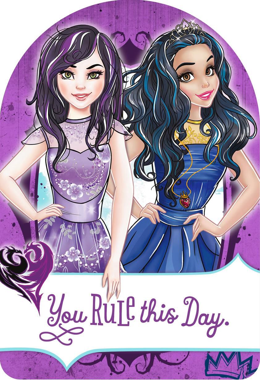 Disney Descendants Mal and Evie You Rule Just Because Card