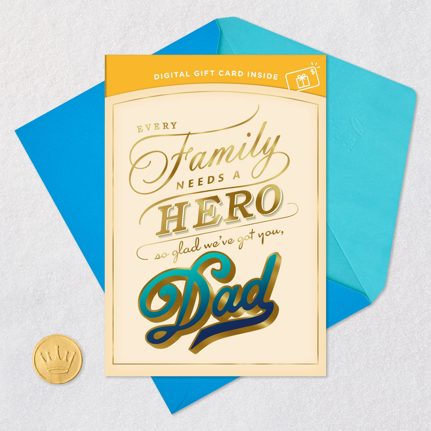 You're Our Family Hero Gift Card Greeting Father's Day Card for Dad, , large image number 7
