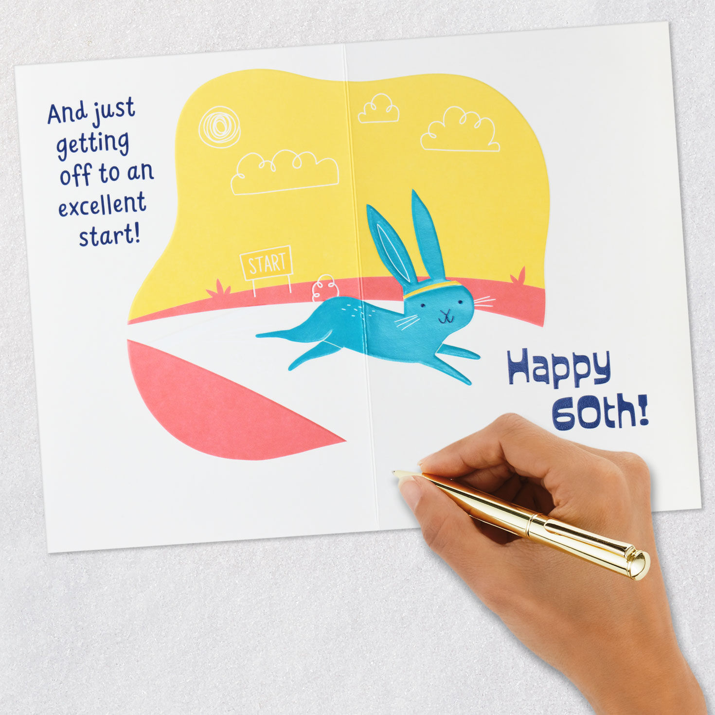 Saguaro Cactus and Tortoise 60th Birthday Card signing card image number 8