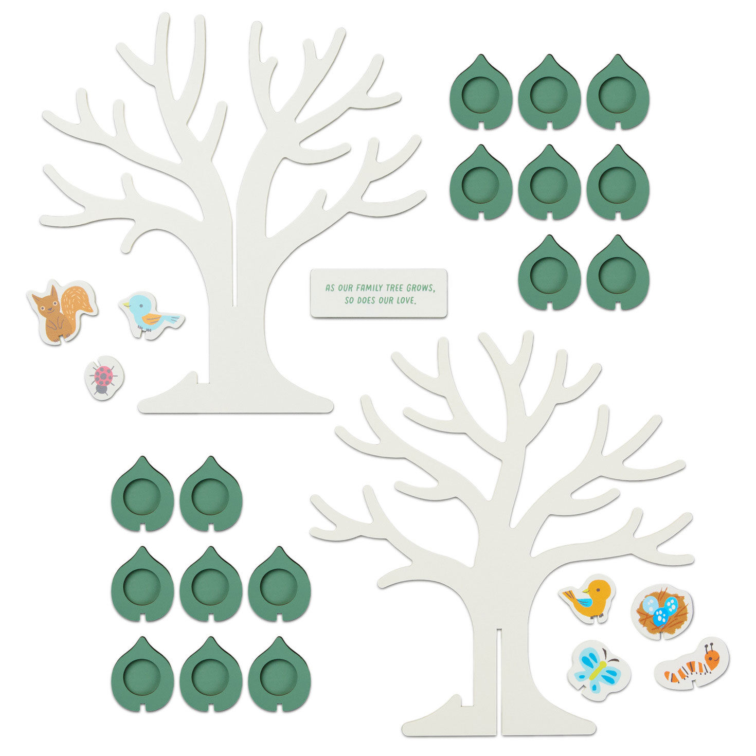 Dimensional White Tree With Leaf Photo Holders complete set image number 2