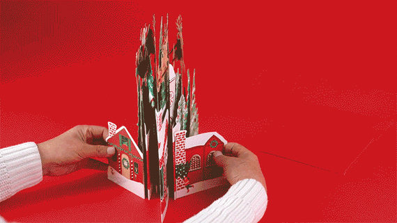 Jumbo Santa Village 3D Pop-Up Christmas Card, , large image number 2