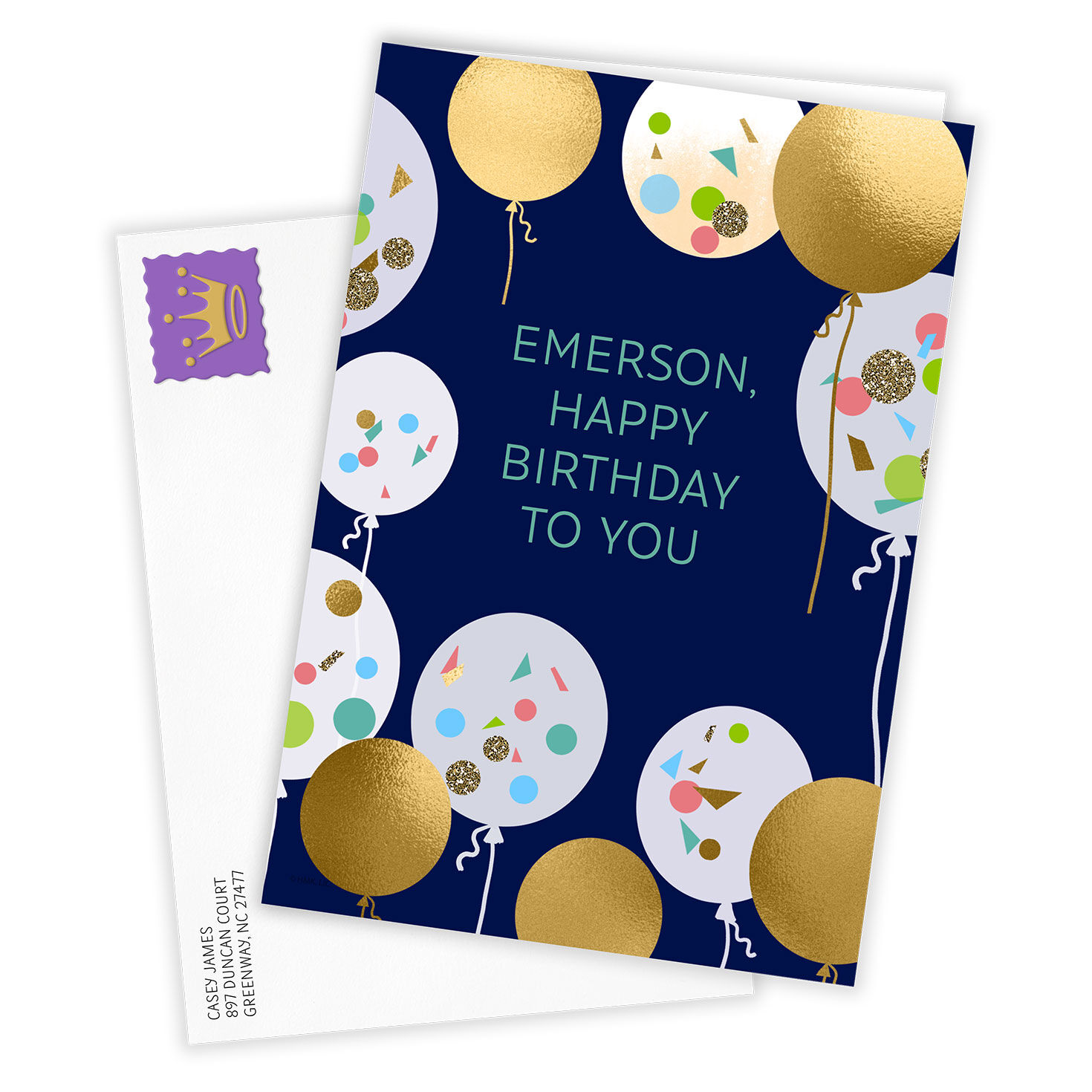 Personalized Confetti Balloons Celebration Card  image number 2