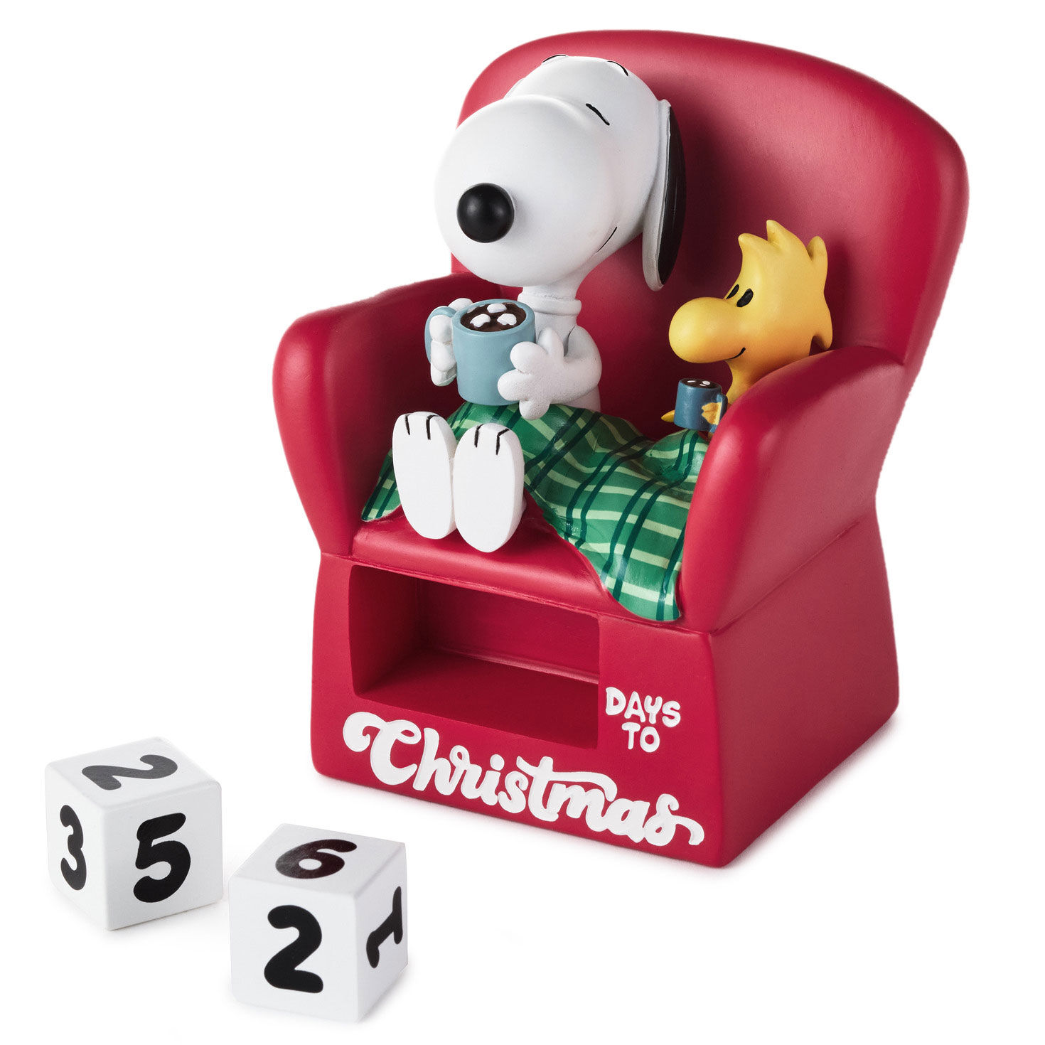 Christmas Countdown Snoopy and Woodstock Figurine front dice out image number 3