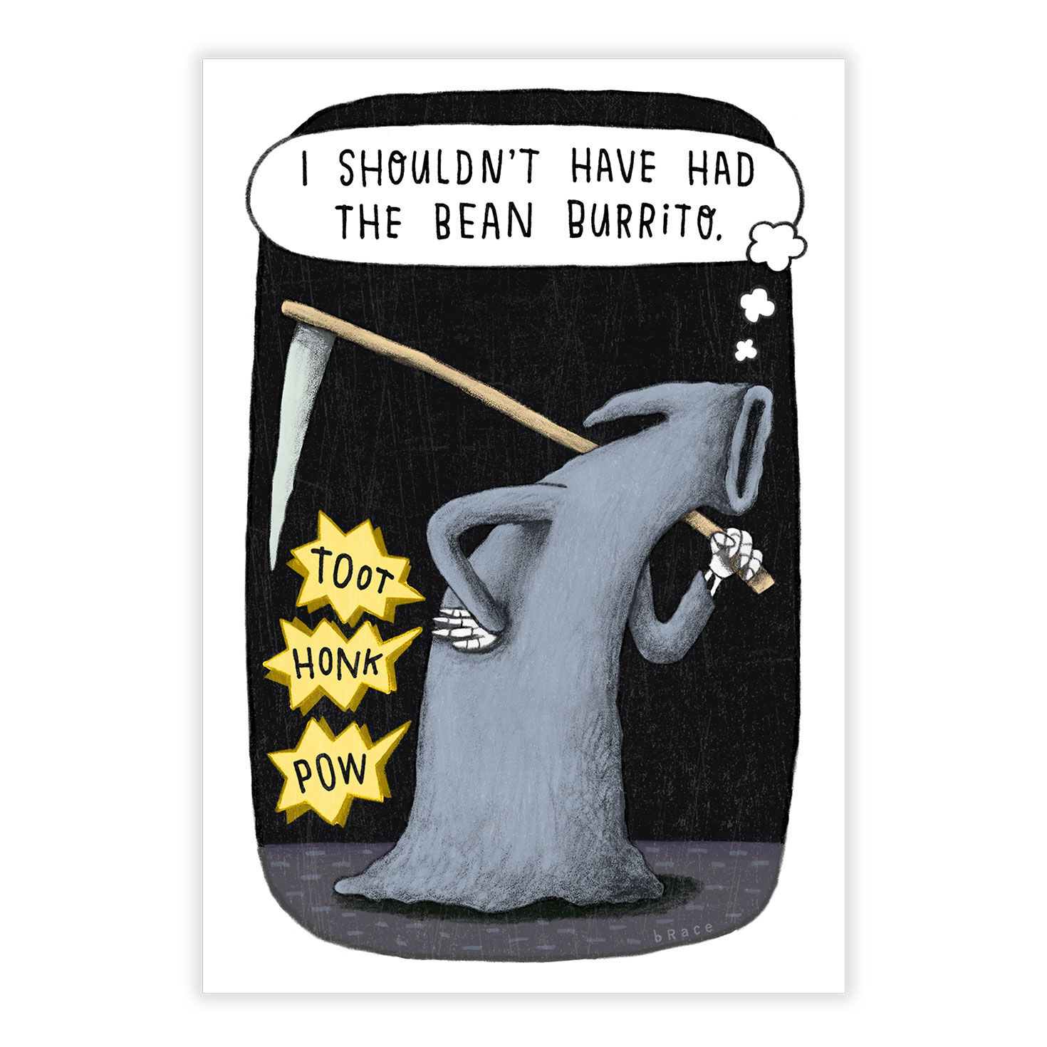 Grim Reaper Cartoon Personalized Halloween Card  image number 2