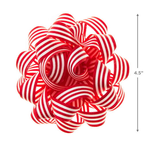 4.5" Peppermint Stripe Gift Bow, Red Stripe