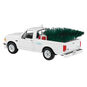 White Ford Pickup Truck With Tree Keepsake Ornament Back image number 6