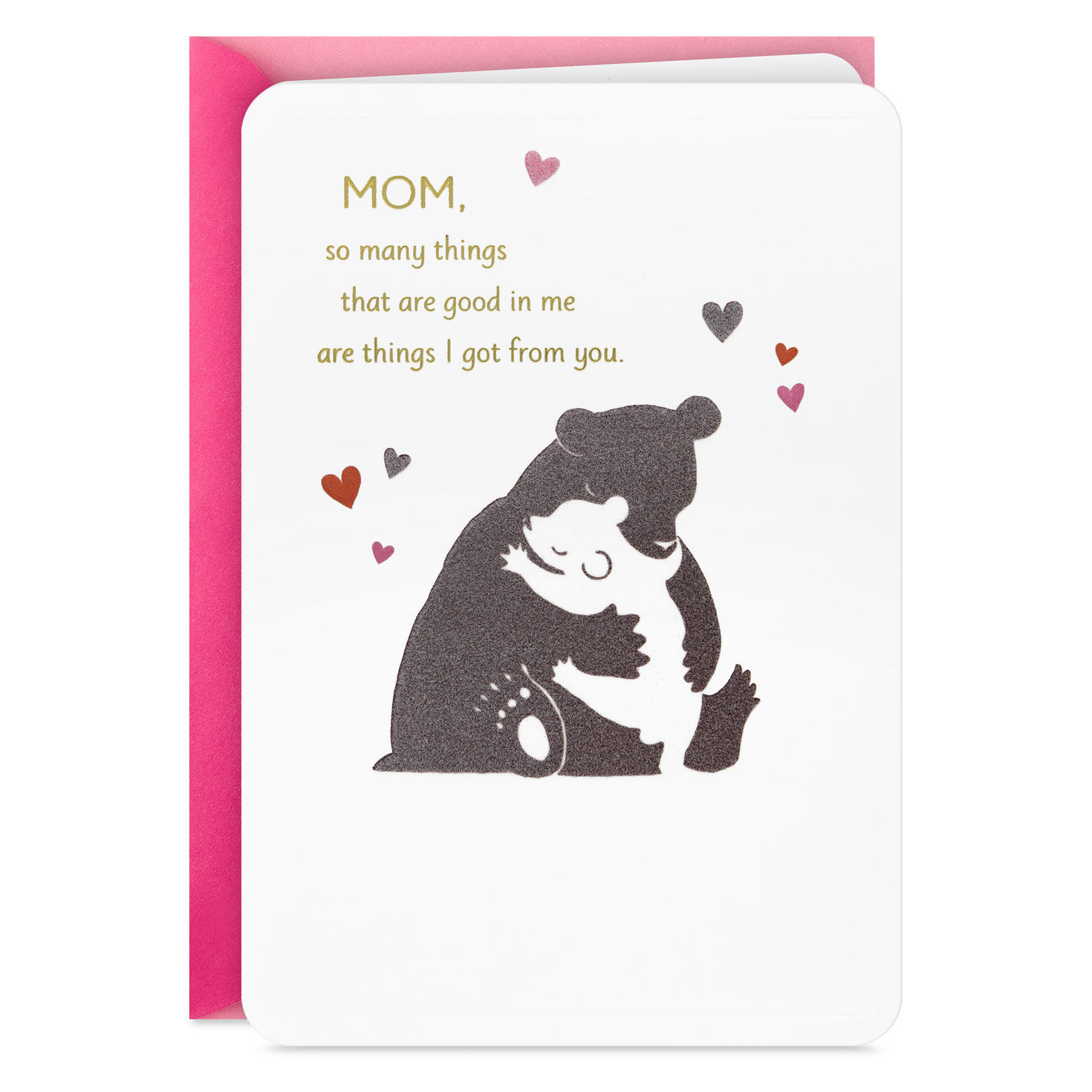 Cub and Mama Bear Hug Mom Valentine's Day Card Card Front image number 1