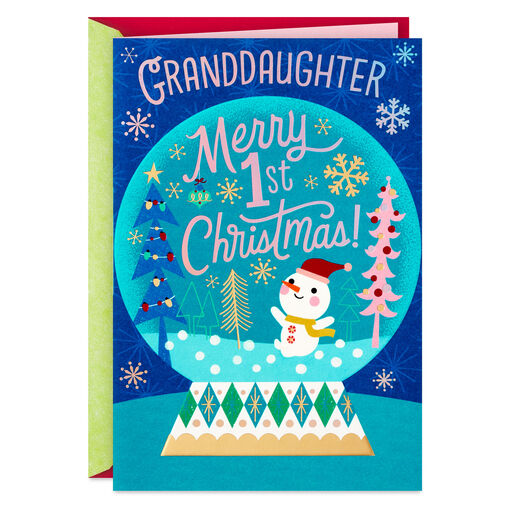 Merriest One Yet Baby's First Christmas Card for Granddaughter, 