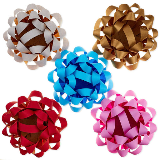 Assorted Paper Gift Bows, 5-Pack, 