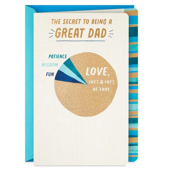 Secret of Being a Great Dad Pie Chart Father's Day Card, , large image number 1