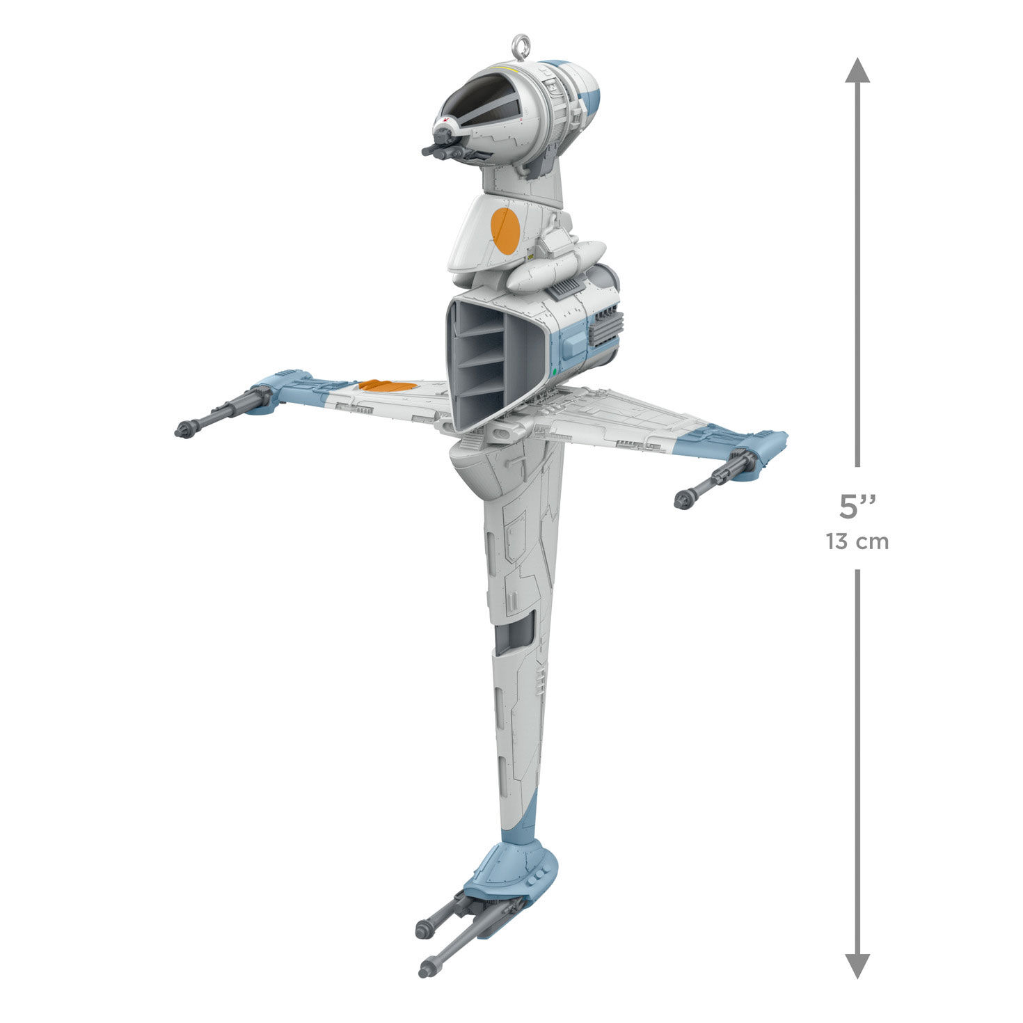 Star Wars Gray Spaceship Keepsake Ornament measurement image number 3