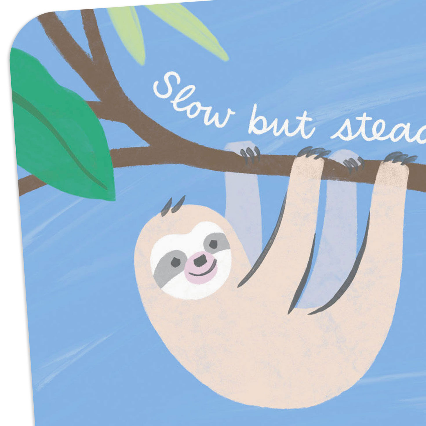 Cute Sloth in Tree Slow But Steady Get Well Card Card Front Detail image number 4