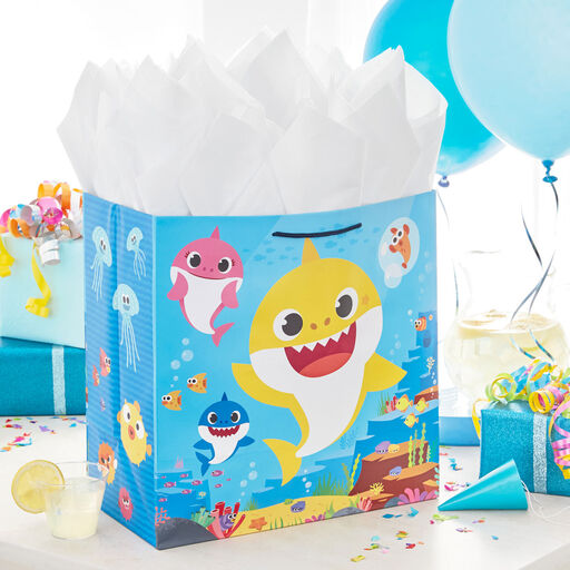 15" Baby Shark™ Extra-Deep Gift Bag, 