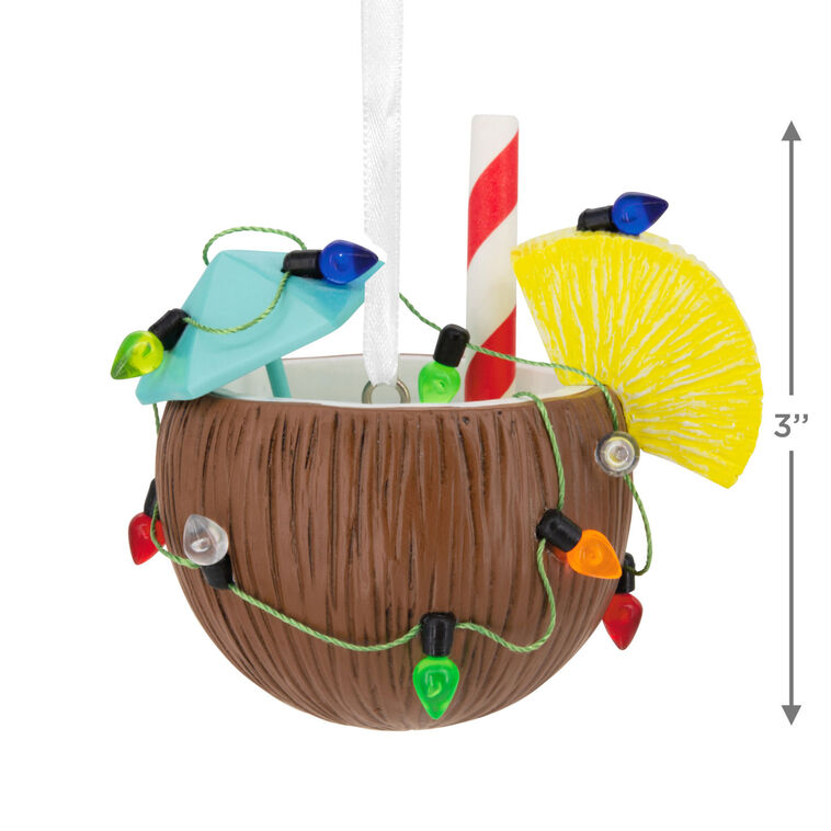 Festive Coconut Cocktail Hallmark Ornament, , large image number 3