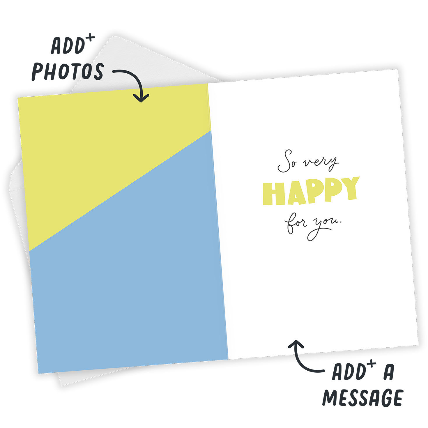 Hands Clapping Personalized Congrats Card Open Card with Envelope indicating personalization image number 3