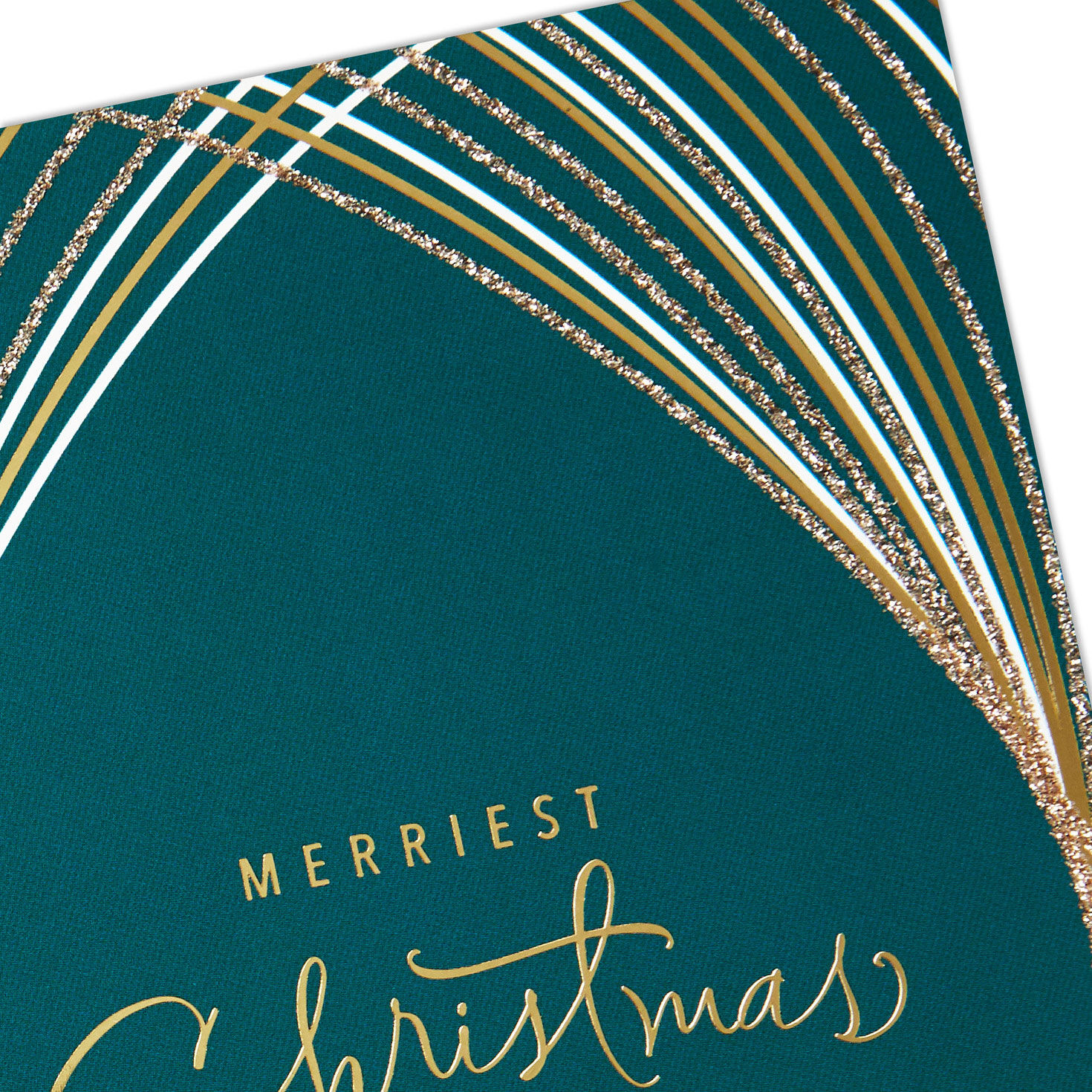 Art Deco Lines Green Christmas Cards Pack Cover Detail image number 5