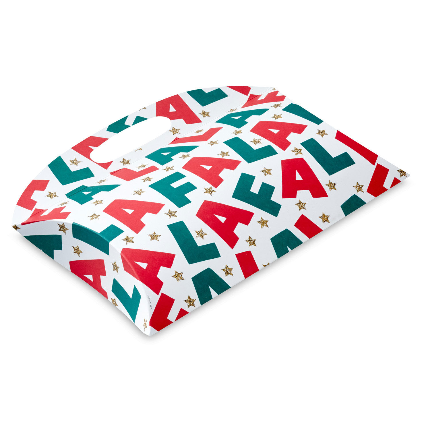 Fa La La Lettering Large Christmas Pillow Box With Handle, , large image number 5