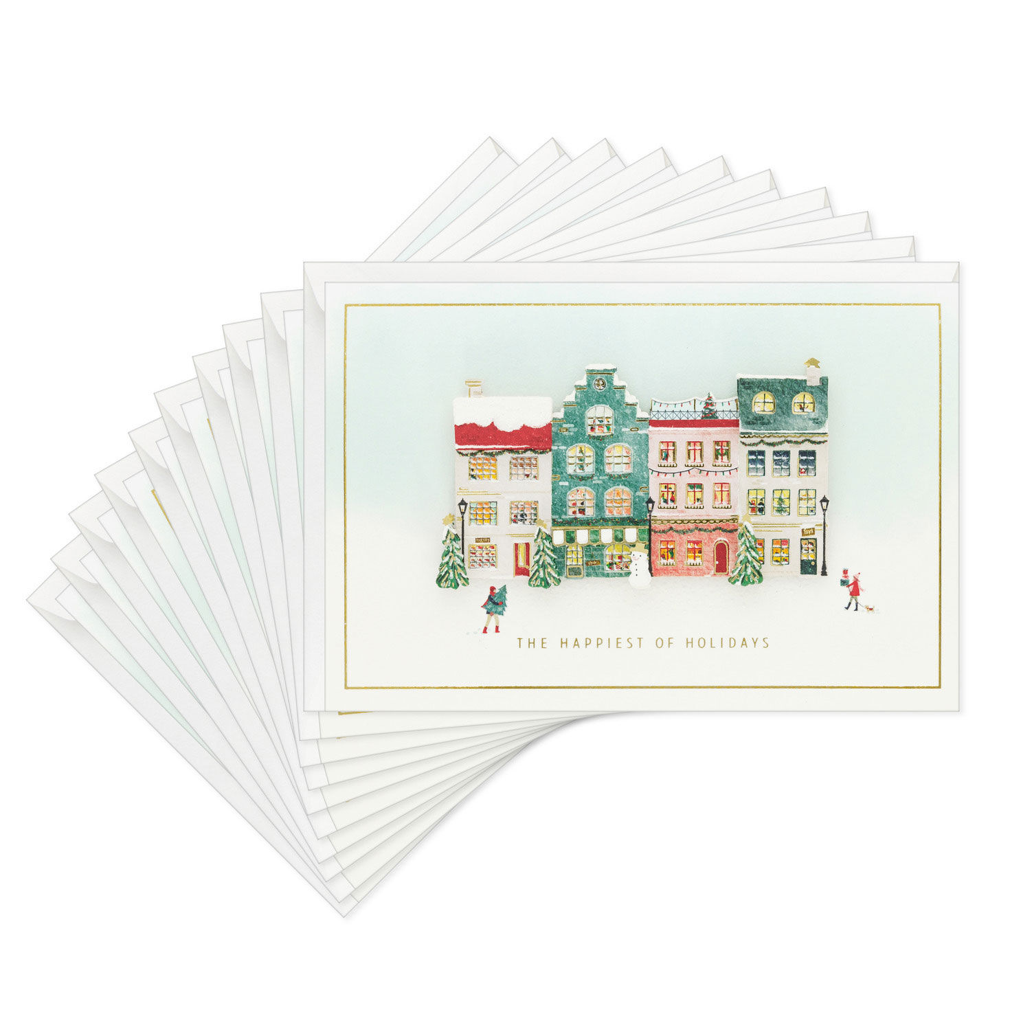 Holiday Village Boxed Christmas Cards fronts fanned image number 2