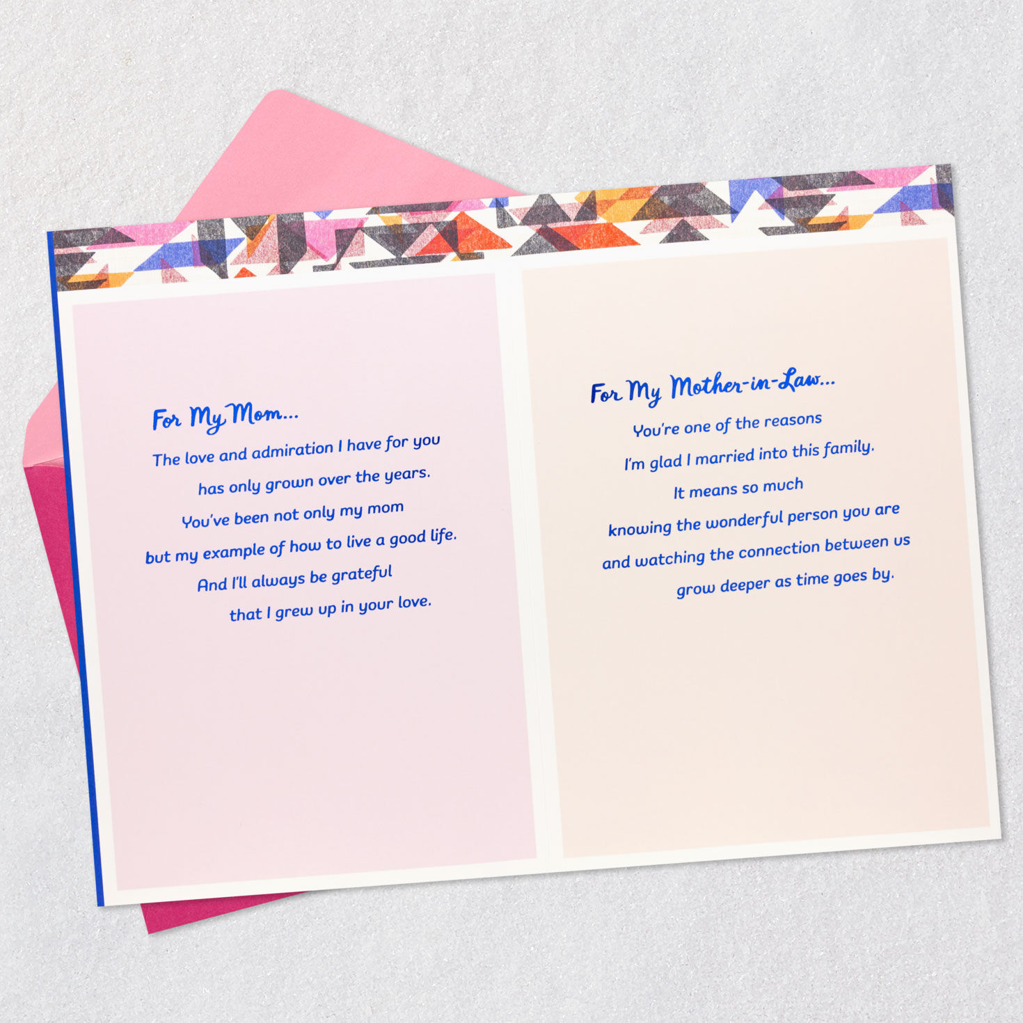 Hearts and Flowers Mom Mother's Day Card From Both Open card with envelope image number 4