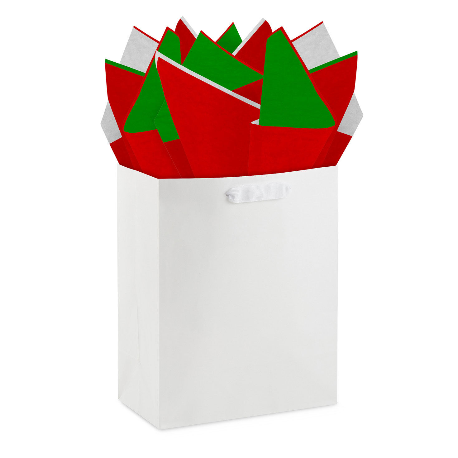 Solid Red, Green, White Holiday Tissue Paper Pack in use image number 5