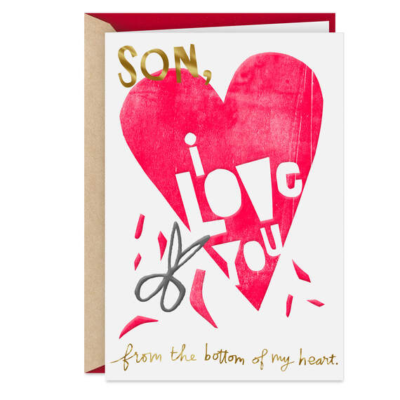 Love You From the Bottom of My Heart Valentine's Day Card for Son, , large image number 1