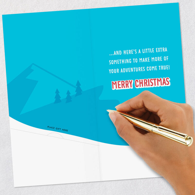 Sledding Polar Bear Christmas Card for Grandson signing card image number 7