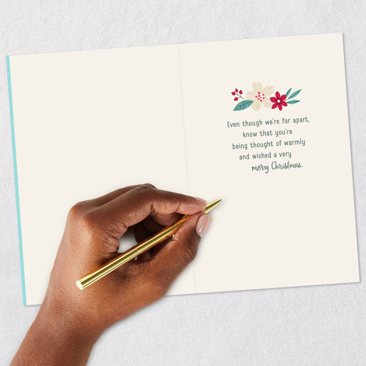 Holiday Botanicals in White Envelope Christmas Card Signing card image number 6