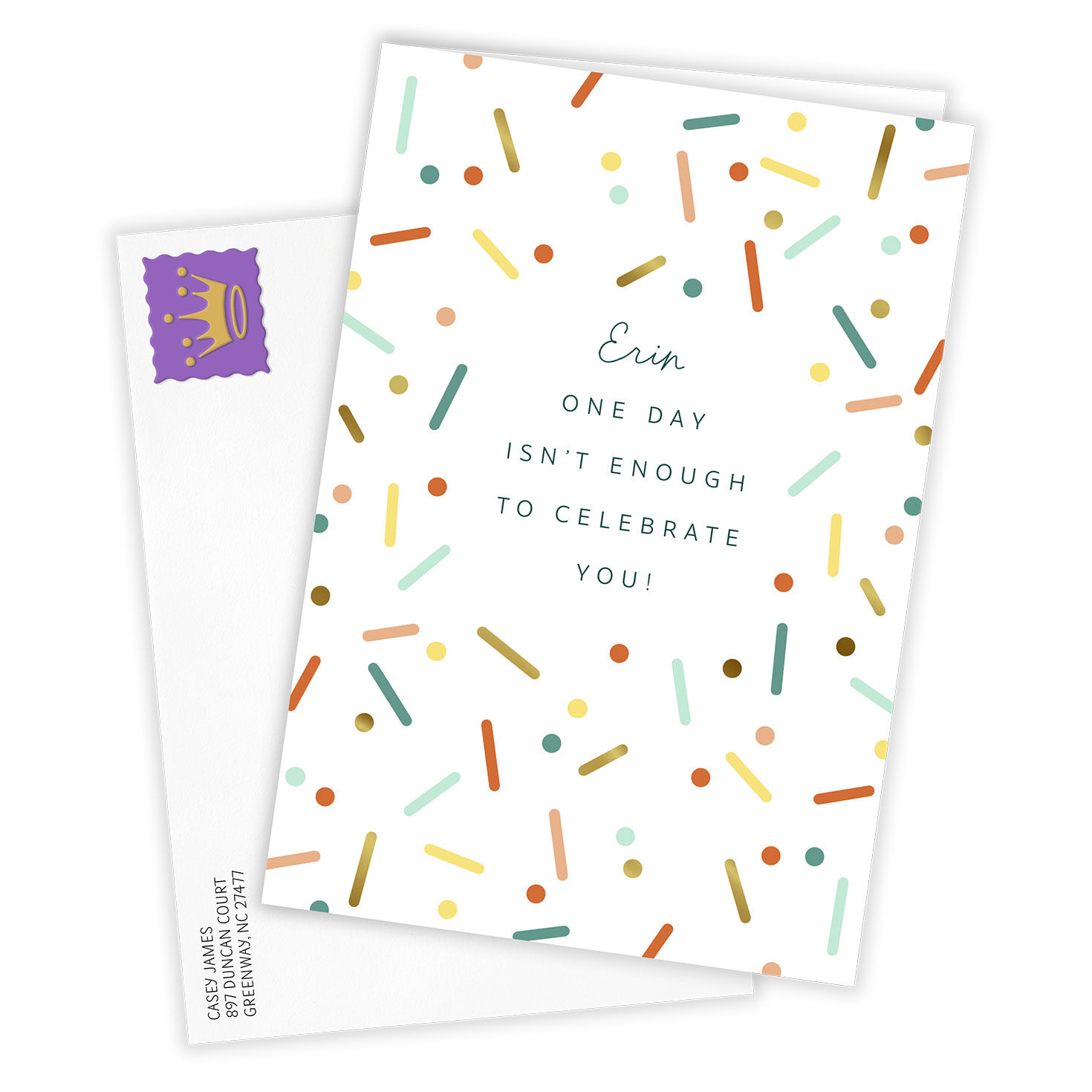 Colorful Confetti Folded Celebration Photo Card  image number 2