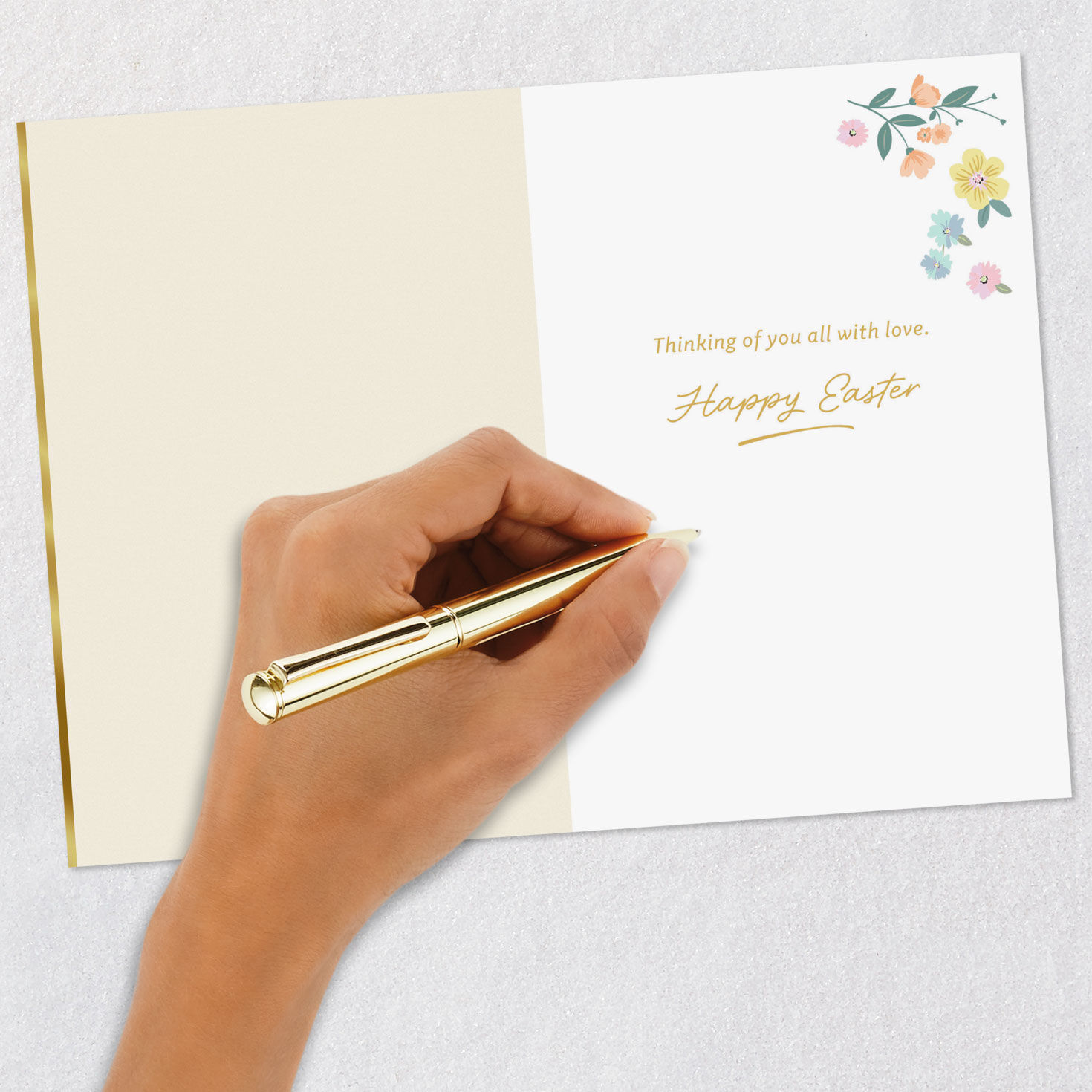 Pastel Flowers Easter Card for Adult Granddaughter Signing card image number 6