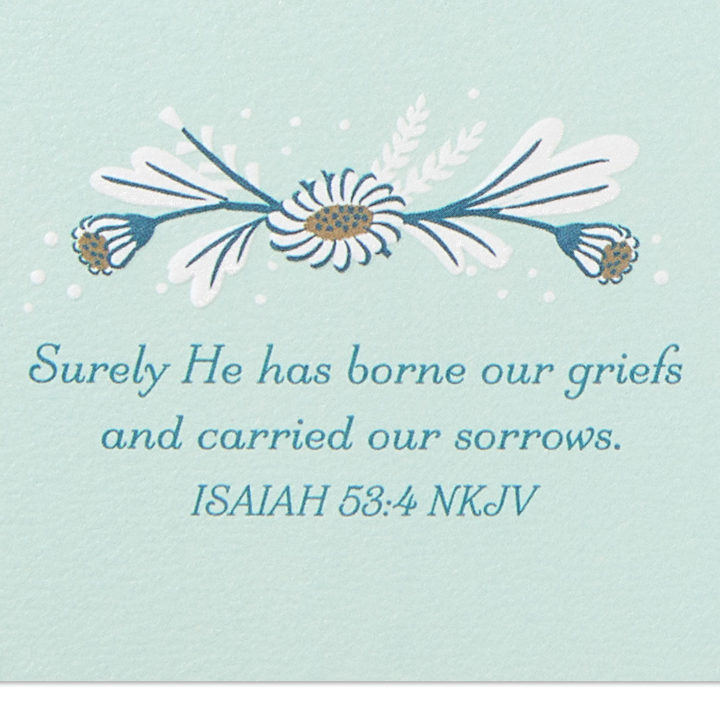 Bird on Pale Green Christian Sympathy Card scripture image number 3