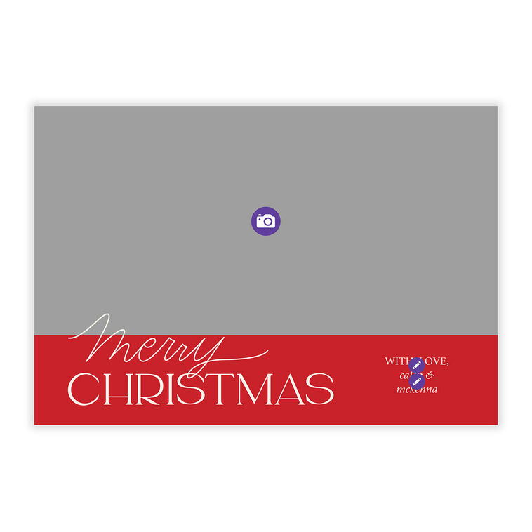 Classic Lettering on Red Flat Christmas Photo Card, , large image number 5