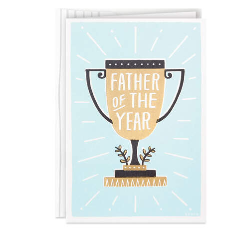 Father of the Year Trophy Father's Day Card, , large