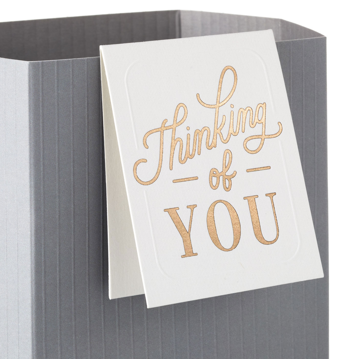 Build-a-Bouquet Thinking of You Gray Stripes Pop-Up Paper Vase With Mini Card, Thinking of You Gray Stripes, large image number 3