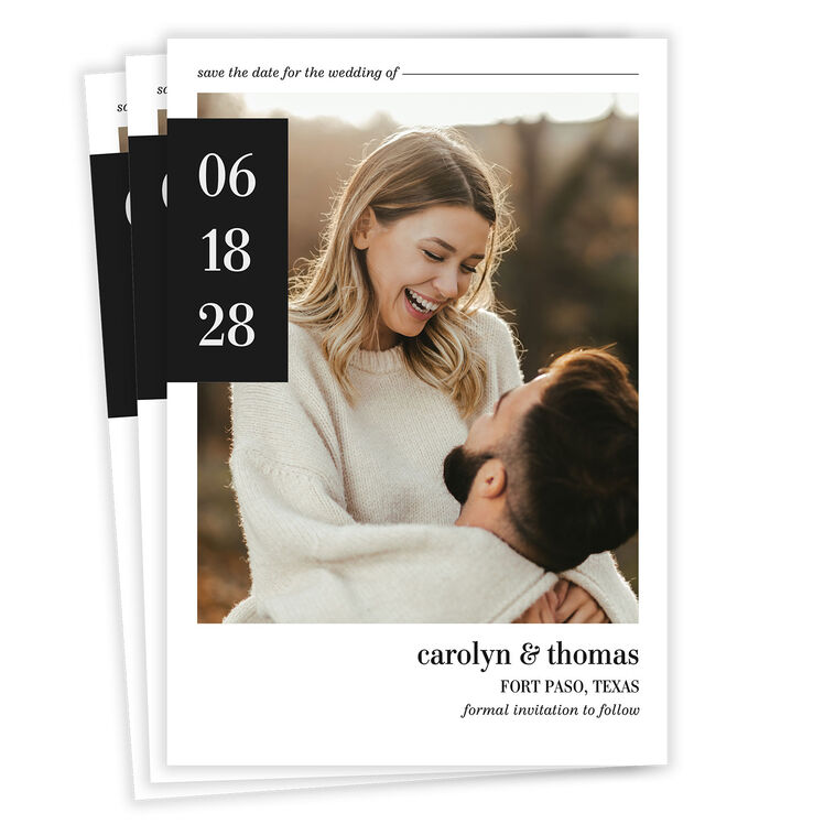 Bold Date Block Flat Wedding Save the Date